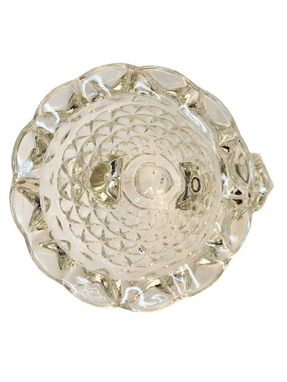 Vintage Double Candlestick Candle Holder Pressed Imperial Glass Katy Lace Edge
